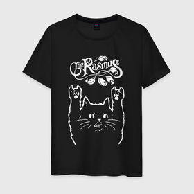 Мужская футболка хлопок с принтом The Rasmus рок кот в Белгороде, 100% хлопок | прямой крой, круглый вырез горловины, длина до линии бедер, слегка спущенное плечо. | rasmus | the rasmus | аки хакала | альтернативный | готик | группа | дарк | зе | знак | кот | лаури юлёнен | надпись | паули рантасалми | поп | разсмус | расмус | рок | рок кот | роккот | софт | финская
