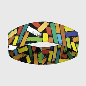 Повязка на голову 3D с принтом Летний паттерн из разноцветных мелков в Санкт-Петербурге,  |  | abstraction | color | fashion | pattern | summer | абстракция | лето | мода | паттерн | цвет
