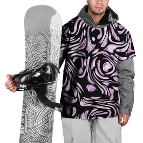 Накидка на куртку 3D с принтом Абстрактный сиренево черный переливающийся фон , 100% полиэстер |  | абстракция | перламутровый | сиреневый | фиолетовый | черный