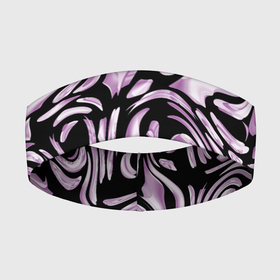 Повязка на голову 3D с принтом Абстрактный сиренево черный переливающийся фон в Курске,  |  | абстракция | перламутровый | сиреневый | фиолетовый | черный