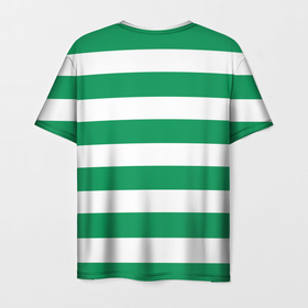 Мужская футболка 3D с принтом ФК Ахмат на фоне бело зеленой формы в Екатеринбурге, 100% полиэфир | прямой крой, круглый вырез горловины, длина до линии бедер | Тематика изображения на принте: 1958 | ахмат | ахмат сила | грозный | сила | фк ахмат | форма | футбол | чечня