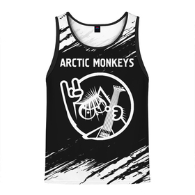 Мужская майка 3D с принтом Arctic Monkeys   КОТ   Краски в Новосибирске, 100% полиэстер | круглая горловина, приталенный силуэт, длина до линии бедра. Пройма и горловина окантованы тонкой бейкой | Тематика изображения на принте: arctic | arctic monkeys | band | metal | monkeys | rock | арктик | группа | кот | краска | манкейс | рок