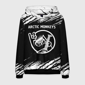 Мужская толстовка 3D с принтом Arctic Monkeys   КОТ   Краски , 100% полиэстер | двухслойный капюшон со шнурком для регулировки, мягкие манжеты на рукавах и по низу толстовки, спереди карман-кенгуру с мягким внутренним слоем. | arctic | arctic monkeys | band | metal | monkeys | rock | арктик | группа | кот | краска | манкейс | рок