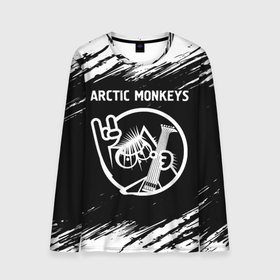 Мужской лонгслив 3D с принтом Arctic Monkeys   КОТ   Краски в Екатеринбурге, 100% полиэстер | длинные рукава, круглый вырез горловины, полуприлегающий силуэт | Тематика изображения на принте: arctic | arctic monkeys | band | metal | monkeys | rock | арктик | группа | кот | краска | манкейс | рок