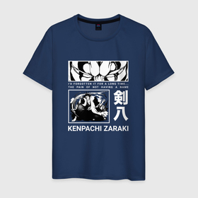 Мужская футболка хлопок с принтом Zaraki Kenpachi в Петрозаводске, 100% хлопок | прямой крой, круглый вырез горловины, длина до линии бедер, слегка спущенное плечо. | anime bleach | bankai | bleach | kenpachi | zaraki | аниме блич | банкай | блич | дзараки | зараки | кенпачи | кэмпати