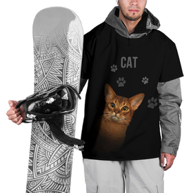 Накидка на куртку 3D с принтом Кошка абиссинец в Петрозаводске, 100% полиэстер |  | абиссинец | абиссинская кошка | абиссинская порода | кот абиссинец | котенок абиссинец | кошка абиссинец | порода абиссинец
