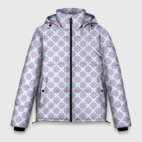 Мужская зимняя куртка 3D с принтом Светлые голубые узоры в Екатеринбурге, верх — 100% полиэстер; подкладка — 100% полиэстер; утеплитель — 100% полиэстер | длина ниже бедра, свободный силуэт Оверсайз. Есть воротник-стойка, отстегивающийся капюшон и ветрозащитная планка. 

Боковые карманы с листочкой на кнопках и внутренний карман на молнии. | абстрактные | абстракция | геометрия | классика | классические | нейтральные | спокойные | узор | узоры
