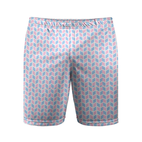 Мужские шорты спортивные с принтом Голубые и розовые кирпичики в Тюмени,  |  | абстрактные | геометрия | классика | классические | нейтральные | спокойные | узор | узоры