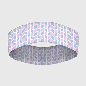 Повязка на голову 3D с принтом Голубые и розовые кирпичики в Екатеринбурге,  |  | абстрактные | геометрия | классика | классические | нейтральные | спокойные | узор | узоры