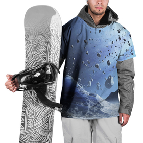 Накидка на куртку 3D с принтом Космический пейзаж с ледяными скалами в Белгороде, 100% полиэстер |  | Тематика изображения на принте: ice | planet | rock | space | stones | камни | космос | лёд | планета | скала
