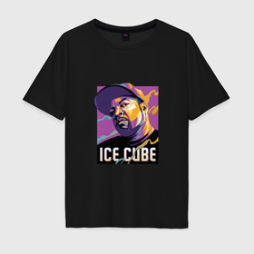 Мужская футболка хлопок Oversize с принтом Ice Cube , 100% хлопок | свободный крой, круглый ворот, “спинка” длиннее передней части | Тематика изображения на принте: 