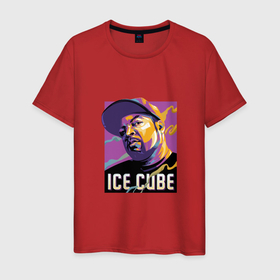 Мужская футболка хлопок с принтом Ice Cube , 100% хлопок | прямой крой, круглый вырез горловины, длина до линии бедер, слегка спущенное плечо. | Тематика изображения на принте: 