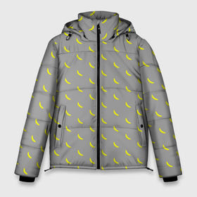 Мужская зимняя куртка 3D с принтом Бананы на сером фоне в Курске, верх — 100% полиэстер; подкладка — 100% полиэстер; утеплитель — 100% полиэстер | длина ниже бедра, свободный силуэт Оверсайз. Есть воротник-стойка, отстегивающийся капюшон и ветрозащитная планка. 

Боковые карманы с листочкой на кнопках и внутренний карман на молнии. | банан | желтый | мелкий | паттерн | серый | узор