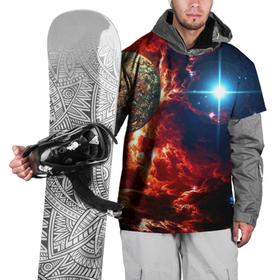 Накидка на куртку 3D с принтом Яркая звезда в космическом пространстве в Екатеринбурге, 100% полиэстер |  | Тематика изображения на принте: cosmos | neon | planet | space | star | космос | неон | облако | планета | пространство