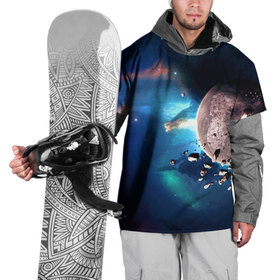 Накидка на куртку 3D с принтом Космическое столкновение объектов в Екатеринбурге, 100% полиэстер |  | cosmos | neon | planet | space | star | звезда | космос | неон | планета | пространство