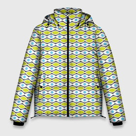 Мужская зимняя куртка 3D с принтом Геометрия абстракция в Санкт-Петербурге, верх — 100% полиэстер; подкладка — 100% полиэстер; утеплитель — 100% полиэстер | длина ниже бедра, свободный силуэт Оверсайз. Есть воротник-стойка, отстегивающийся капюшон и ветрозащитная планка. 

Боковые карманы с листочкой на кнопках и внутренний карман на молнии. | Тематика изображения на принте: абстрактные | геометрия | классика | классические | нейтральные | спокойные | узор | узоры