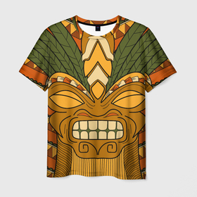 Мужская футболка 3D с принтом Polynesian tiki ANGRY , 100% полиэфир | прямой крой, круглый вырез горловины, длина до линии бедер | africa | bora bora | fiji | hawaii | island | nature | ocean | polynesia | samoa | tahiti | tiki | африка | гаваи | дикие племена | истукан | лето | орнамент | острова | племя | пляж | полинезия | серфинг | тики | тропики | туризм | этнический
