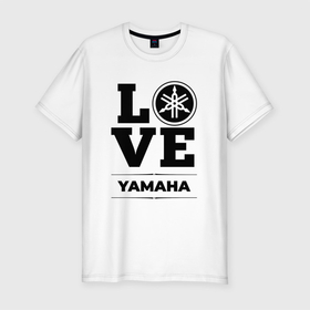 Мужская футболка хлопок Slim с принтом Yamaha Love Classic , 92% хлопок, 8% лайкра | приталенный силуэт, круглый вырез ворота, длина до линии бедра, короткий рукав | 