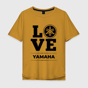 Мужская футболка хлопок Oversize с принтом Yamaha Love Classic в Белгороде, 100% хлопок | свободный крой, круглый ворот, “спинка” длиннее передней части | 