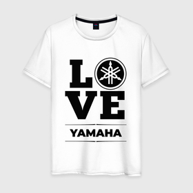Мужская футболка хлопок с принтом Yamaha Love Classic , 100% хлопок | прямой крой, круглый вырез горловины, длина до линии бедер, слегка спущенное плечо. | 