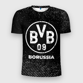 Мужская футболка 3D Slim с принтом Borussia с потертостями на темном фоне в Екатеринбурге, 100% полиэстер с улучшенными характеристиками | приталенный силуэт, круглая горловина, широкие плечи, сужается к линии бедра | Тематика изображения на принте: borussia | borussia гранж | borussia потертости | club | football | logo | боруссия | гранж | клуб | лого | мяч | символ | спорт | футбол | футболист | футболисты | футбольный