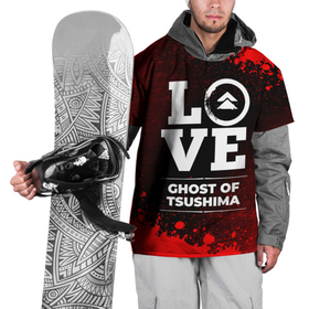Накидка на куртку 3D с принтом Ghost of Tsushima Love Классика в Санкт-Петербурге, 100% полиэстер |  | 