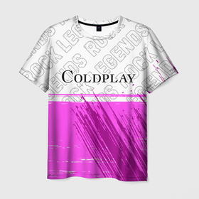 Мужская футболка 3D с принтом Coldplay Rock Legends в Екатеринбурге, 100% полиэфир | прямой крой, круглый вырез горловины, длина до линии бедер | Тематика изображения на принте: 