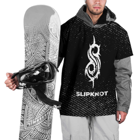 Накидка на куртку 3D с принтом Slipknot с потертостями на темном фоне в Новосибирске, 100% полиэстер |  | 