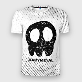 Мужская футболка 3D Slim с принтом Babymetal с потертостями на светлом фоне в городе Новоалтайск, 100% полиэстер с улучшенными характеристиками | приталенный силуэт, круглая горловина, широкие плечи, сужается к линии бедра | 