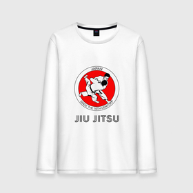 Мужской лонгслив хлопок с принтом Jiu Jitsu: since 16 century , 100% хлопок |  | белый | боевые искусства | желтый | спорт | япония