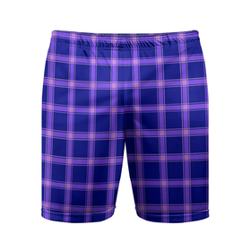 Мужские шорты спортивные с принтом Фиолетовый клетчатый узор ,  |  | геометрический | клетчатый узор | модный | современный | фиолетовый | шотландка
