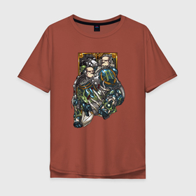 Мужская футболка хлопок Oversize с принтом Альфарий и Омегон , 100% хлопок | свободный крой, круглый ворот, “спинка” длиннее передней части | warhammer | альфарий | альфарий и омегон | вархаммер | вархаммер 40000 | ересь | император | примарх