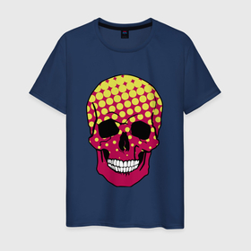 Мужская футболка хлопок с принтом Pop art skull в Петрозаводске, 100% хлопок | прямой крой, круглый вырез горловины, длина до линии бедер, слегка спущенное плечо. | Тематика изображения на принте: artmen | skull | xthtg | арт | череп