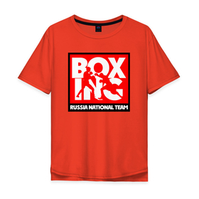 Мужская футболка хлопок Oversize с принтом Boxing team russia в Санкт-Петербурге, 100% хлопок | свободный крой, круглый ворот, “спинка” длиннее передней части | boxer | boxing | mma | national team | russia | бокс | боксер