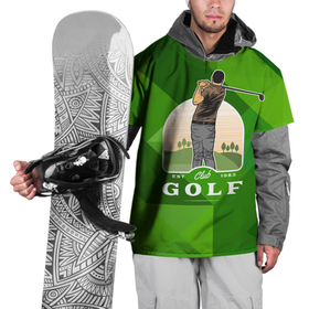 Накидка на куртку 3D с принтом Гольф  на поле в Петрозаводске, 100% полиэстер |  | golf | гольф | гольф на поле | игра | клюшка