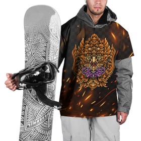 Накидка на куртку 3D с принтом Орел в узорах в Екатеринбурге, 100% полиэстер |  | орел | птица | сокол | узоры | хищник