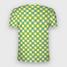 Мужская футболка 3D Slim с принтом Квадратики паттерн в Новосибирске, 100% полиэстер с улучшенными характеристиками | приталенный силуэт, круглая горловина, широкие плечи, сужается к линии бедра | абстрактные | классика | классические | нейтральные | спокойные | узор | узоры