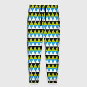 Мужские брюки 3D с принтом Геометрические треугольники в Белгороде, 100% полиэстер | манжеты по низу, эластичный пояс регулируется шнурком, по бокам два кармана без застежек, внутренняя часть кармана из мелкой сетки | абстрактные | классика | классические | нейтральные | спокойные | узор | узоры