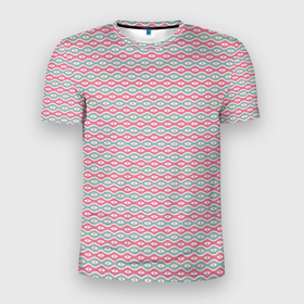 Мужская футболка 3D Slim с принтом Волнистые линии узоры в Екатеринбурге, 100% полиэстер с улучшенными характеристиками | приталенный силуэт, круглая горловина, широкие плечи, сужается к линии бедра | абстрактные | классика | классические | нейтральные | спокойные | узор | узоры
