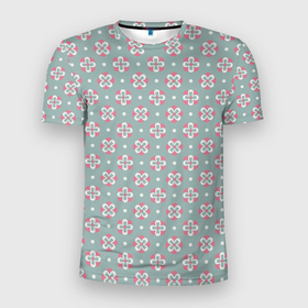 Мужская футболка 3D Slim с принтом Абстракция геометрия в Новосибирске, 100% полиэстер с улучшенными характеристиками | приталенный силуэт, круглая горловина, широкие плечи, сужается к линии бедра | абстрактные | классика | классические | нейтральные | спокойные | узор | узоры