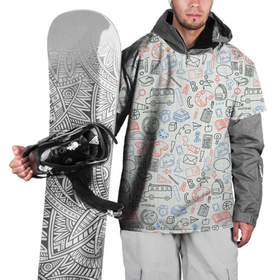 Накидка на куртку 3D с принтом Школьные будни в Кировске, 100% полиэстер |  | Тематика изображения на принте: клетка | листок | рисунка | тетрадь | школа | школьные принадлежности