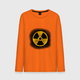 Мужской лонгслив хлопок с принтом Знак радиоактивность в Тюмени, 100% хлопок |  | знак | кирпич | опасность | радиация | стена