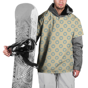 Накидка на куртку 3D с принтом Сердечки на бежевом фоне в Тюмени, 100% полиэстер |  | абстрактные | классика | классические | нейтральные | спокойные | узор | узоры