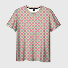 Мужская футболка 3D с принтом Геометрические листочки в Петрозаводске, 100% полиэфир | прямой крой, круглый вырез горловины, длина до линии бедер | Тематика изображения на принте: абстрактные | классика | классические | нейтральные | спокойные | узор | узоры