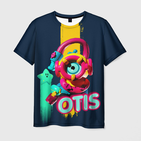 Мужская футболка 3D с принтом Brawl Otis , 100% полиэфир | прямой крой, круглый вырез горловины, длина до линии бедер | brawl stars | otis | otis brawl stars | бравл | бравл старс | отис | отис бравл старс