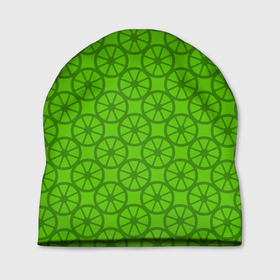 Шапка 3D с принтом Зеленые колеса в Курске, 100% полиэстер | универсальный размер, печать по всей поверхности изделия | абстрактные | классика | классические | нейтральные | спокойные | узор | узоры