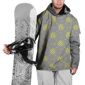 Накидка на куртку 3D с принтом Банановый фейерверк на сером фоне в Екатеринбурге, 100% полиэстер |  | Тематика изображения на принте: банан | бананы | желтое | желтый | паттерн | серый | фейерверк