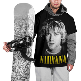 Накидка на куртку 3D с принтом Nirvana   Kurt Donald Cobain в Курске, 100% полиэстер |  | face | guitarist | kurt donald cobain | lead vocalist | nirvana | rock | songwriter | автор песен | вокалист | гитарист | курт дональд кобейн | лицо | нирвана | рок