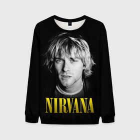 Мужской свитшот 3D с принтом Nirvana   Kurt Donald Cobain , 100% полиэстер с мягким внутренним слоем | круглый вырез горловины, мягкая резинка на манжетах и поясе, свободная посадка по фигуре | face | guitarist | kurt donald cobain | lead vocalist | nirvana | rock | songwriter | автор песен | вокалист | гитарист | курт дональд кобейн | лицо | нирвана | рок