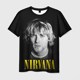 Мужская футболка 3D с принтом Nirvana   Kurt Donald Cobain , 100% полиэфир | прямой крой, круглый вырез горловины, длина до линии бедер | face | guitarist | kurt donald cobain | lead vocalist | nirvana | rock | songwriter | автор песен | вокалист | гитарист | курт дональд кобейн | лицо | нирвана | рок